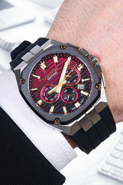 Quantum Original Steel Case Sapphire Glass Silicone Band Men Wristwatch 10 At...