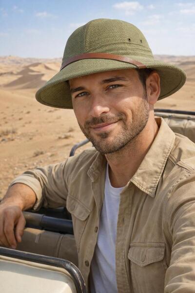 FELLMENS Khaki Premium Straw Safari Men's Hat