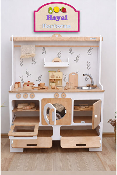 Boncukafası Ahşap İsme Özel Restoran Tabelası – Çocuk Oyun Mutfak Dekoru (20 cm)