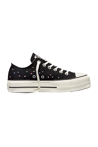 Converse Women's Black Chuck Taylor All Star Lift Platform Mini Studs Sneaker...