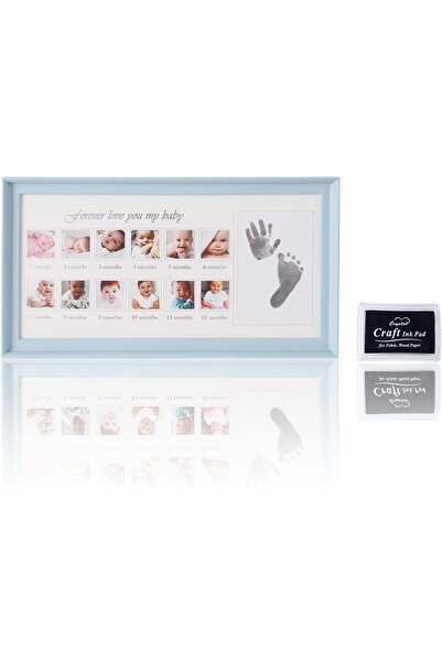 Arabest Baby First Year Photo Frame with 12 Monthly Slots and Ink Pad, 0-12 M...