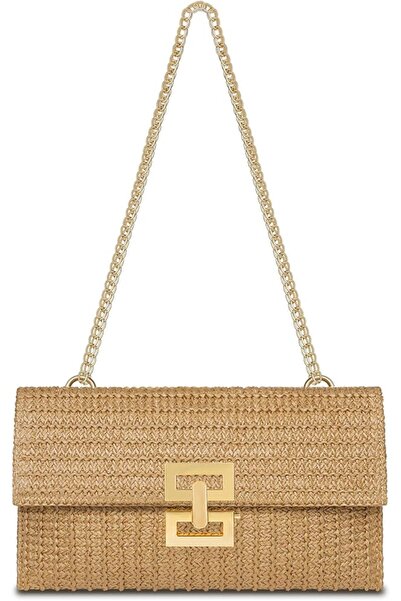 Arabest Straw Clutch Purse, Evening Handbag with Chain, Summer Beach Crossbod...