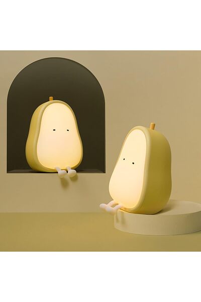 Arabest USB Rechargeable Night Light, Cartoon Pear Kids Lamp with 2-Color LED...
