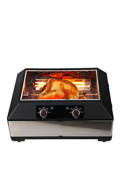 ETG Premium American electric BBQ grill, compact countertop rotisserie oven.