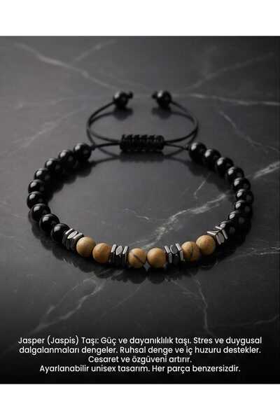 Öte Beri Jasper Natural Stone Bracelet Unisex Adjustable Drawstring Bracelet ...