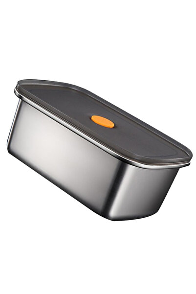 Sumkyle Stainless Steel Rectangular Food Storage Bento Box, Leak-Proof Silico...