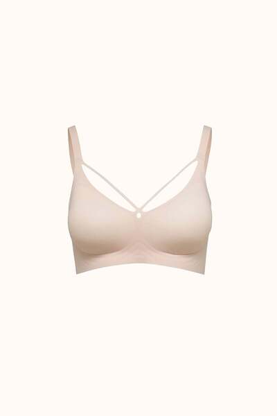 C&City Wireless Seamless Laser Cut Padded Bra Cc426 Pink