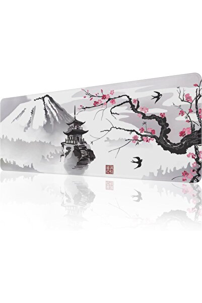 Yelejoy Japanese Cherry Blossom Extended Mouse Pad, Large Gaming Desk Mat wit...