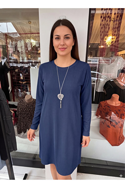 BİLGENS BUTİK Γυναικείο Φόρεμα Μίντι με Λεπτό Κορδόνι σε Στενή Γραμμή