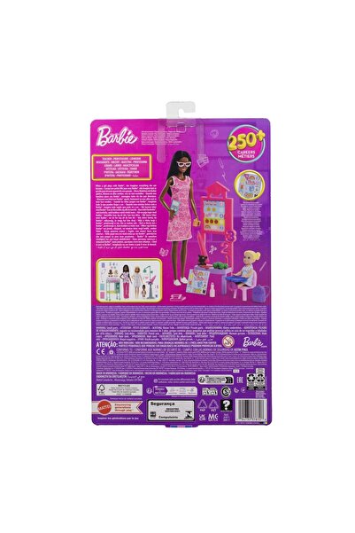 mattel Barbie Set De Joaca Papusa Barbie Bruneta Mulatra Face Cariera Profesoara