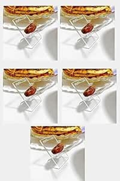 Al Raied آر إس ®   حامل تاريخ شفاف من الأكريليك لتقديم التمور، مجموعة من 5 قطع