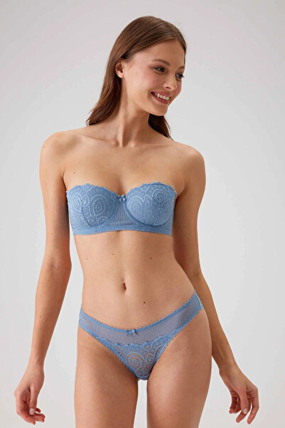 Pierre Cardin Σετ γυναικείο σουτιέν Blue 4741 Model Soft Push Up Strapless
