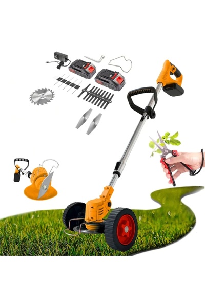 EMATTEIRO Ηλεκτρικό Χορτοκοπτικό 48V με 2 μπαταρίες 4000 mAh, Αποσπώμενα Ρόδε...