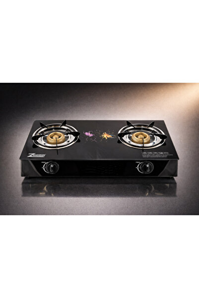 EMATTEIRO Εστία Κάμπινγκ με 2 Εστίες και Θερμοανθεκτική Γυάλινη Επιφάνεια, Ορ...