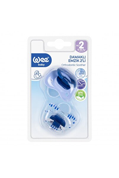 Wee Baby Orthodontic pacifier set no. 2, 2 pieces, code 166, Wee Baby, Blue