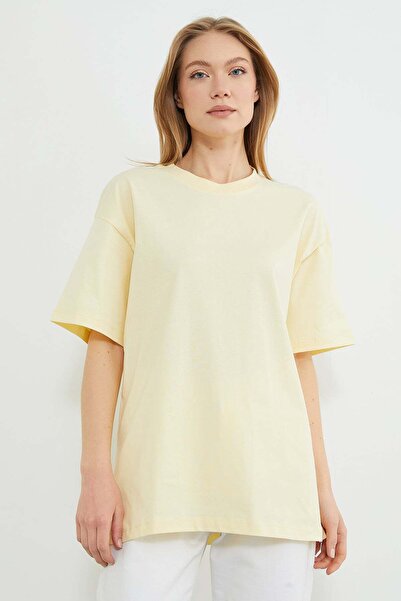 Fulla Moda Basic Crew Neck Oversize T-Shirt