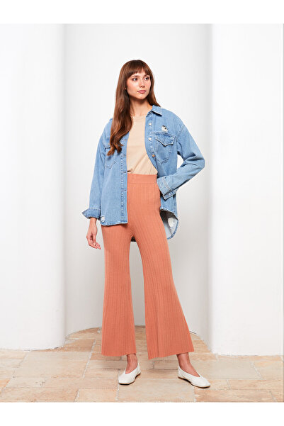 LC Waikiki Pantaloni de damă din tricot uni, cu talie elastică