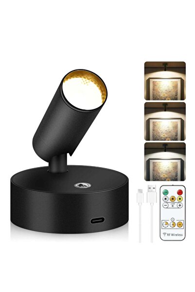 Yelajoy Wireless Indoor Spotlight with Remote, 3 Color Temperature Dimmable, ...