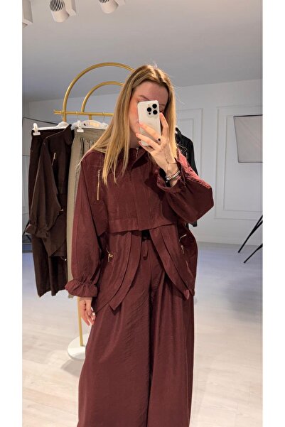 MODA S&S BZLİNE Parachute Pants Suit Burgundy