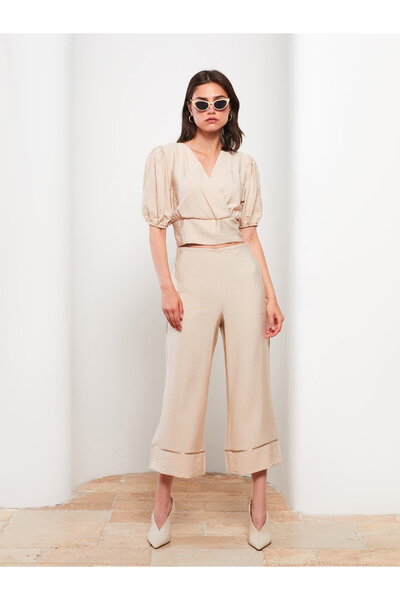 LC Waikiki Pantaloni capri drepți, cu talie înaltă, croială standard, pentru ...