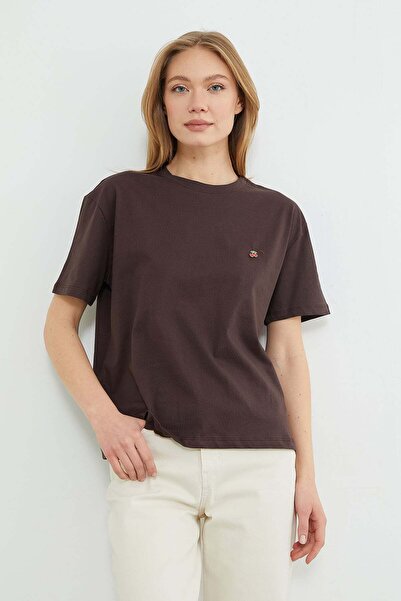 Fulla Moda Crew Neck T-Shirt with Cherry Accessories