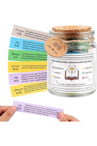 NQEUEPN Borcan cu versete biblice, borcan transparent cu scripturi sfinte pen...