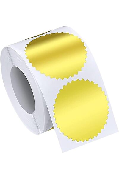 Yelajoy 500-Piece Gold Envelope Seals Stickers, Certificate Wafer Embossing S...