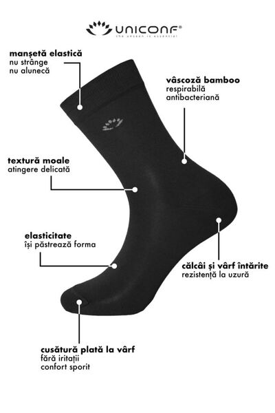 uniconf Sosete lungi bamboo barbati,SBGW10NEG,Uniconf