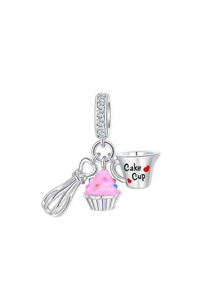 Choice9 أقراط SCR6341 على شكل كعكة عيد ميلاد لطيفة، مصنوعة من الفضة الإسترلين...