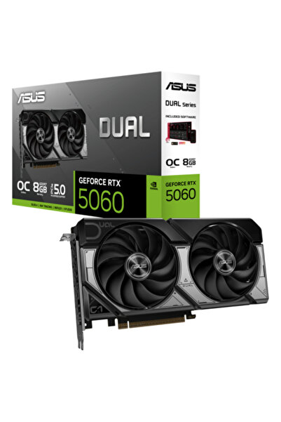 ASUS Placa Video GeForce RTX 5060 DUAL OC 8GB, graphics card DLSS 4, 3x Displ...