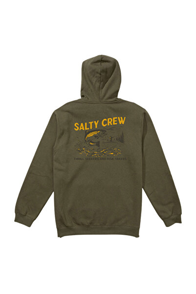 Salty Crew Φούτερ με κουκούλα  "NATURE VIBES " σε χρώμα ξεθωριασμένο λαδί, μέ...