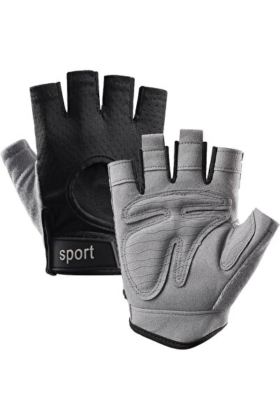 Yelajoy Fingerless Workout Gloves for Men Women, Breathable Mesh with Thick P...