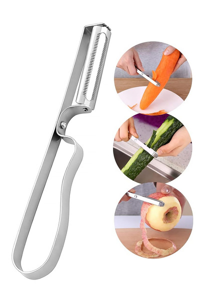 NOYİSKA Ergonomik Paslanmaz Çelik Patates Soyacağı Yan Soyacak Metal Dayanılk...