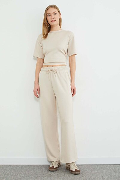 Fulla Moda بنطلون رياضي مودال بجيوب ورباطات عند الخصر