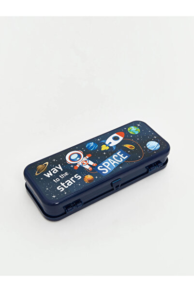 LC Waikiki Lcw Accessories Navy Blue Space Printed Children's Pencil Case