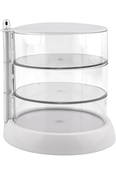 Yelajoy 360° Rotating Hair Accessories Organizer with Lid, 3-Layer Countertop...