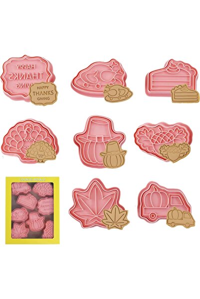 BNOYONERAS 8 Pieces Autumn Thanksgiving Cookie Cutter Set