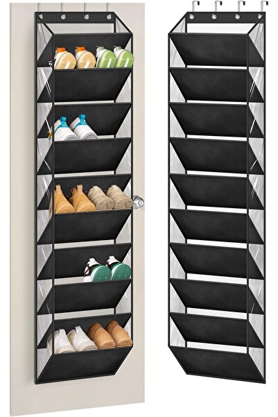 Yelajoy 10-Tier Clear Over the Door Shoe Organizer, Deep Pockets Hanging Rack...