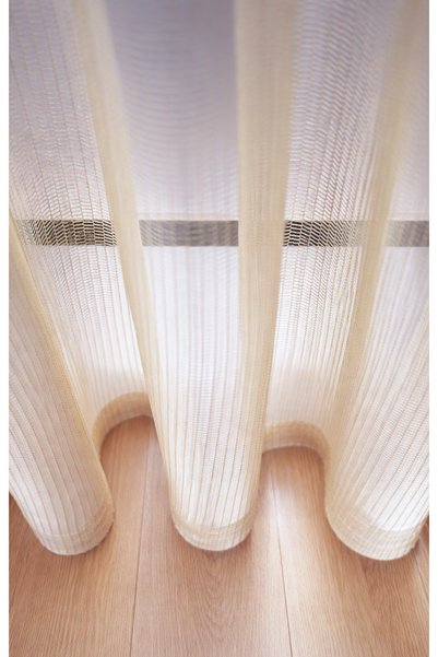 Elen's Net Tulle Curtain Wrinkle-Free Aesthetic Durable Economical Gold Stylish Tulle Curtain 1/2 Pleat Living Room Kitchen