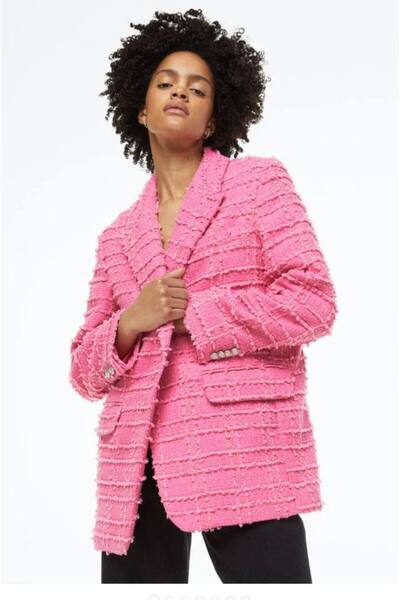 elbisereyonda Swallow Collar Knitted Jacket Fuchsia