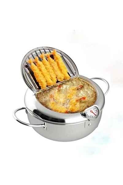 Yelajoy Deep Fryer Pot, 2.2 L Stainless Steel Frying Pot with Temperature Con...