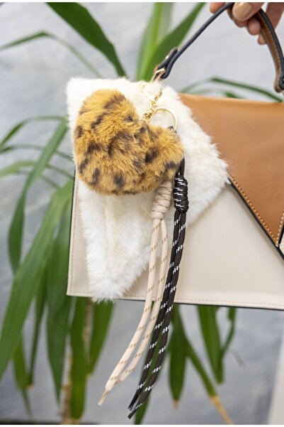 WITH-W Λούτρινο αξεσουάρ με καρδιά και κορδόνι, διακοσμητικό, διακοσμητικό τσ...