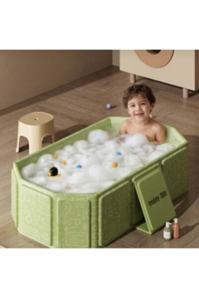 Yelajoy حوض استحمام قابل للطي للأطفال، سعة كبيرة جدًا، مواد آمنة، مع كرات الم...