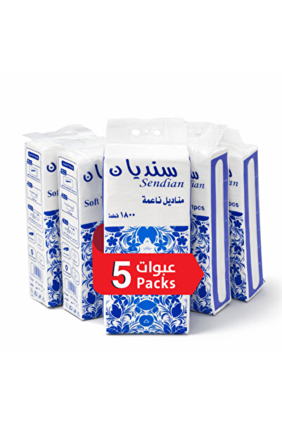 Generic مناديل معلقة طويلة 1800 ورقة فردية 5 طبقات