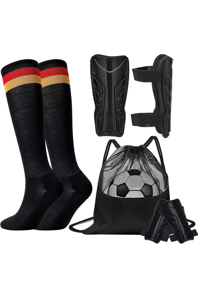 OEM Kids' football shin guard set for ages 5-12, shin protectors with socks a...