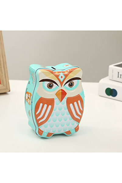 Livava Μεταλλικός κουμπαράς με φιγούρα κουκουβάγιας - Παιδικό κουτί αποταμίευ...