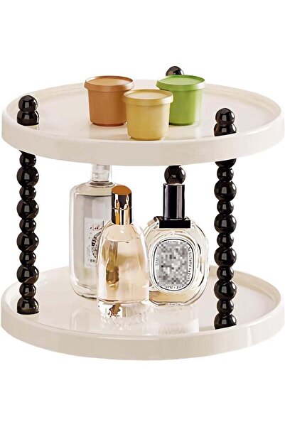 Yelajoy 2-Tier Round Makeup Organizer, Skincare & Cosmetic Display Tray for V...