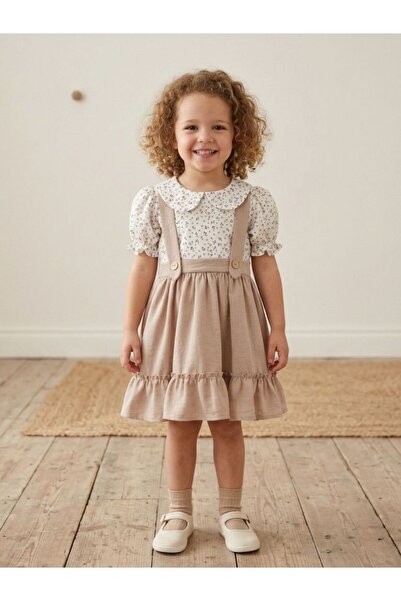 Cherrys Bebek Printed Salopet Girls' Dress