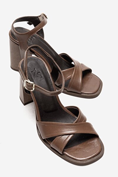 Zeynep Sıradağlı Klodion Women's Genuine Leather Sandals Mink