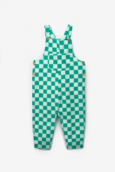 Le Mabelle سالوبيت للأطفال بنقشة داما وتفاصيل جيوب بلون النعناع